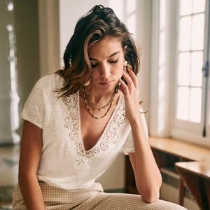 Sezane White Mina Tshirt